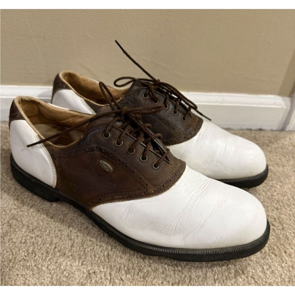 Etonic Difference 2000 Golf Shoes Mens 11.5 Brown White Saddle Oxford Waterproof